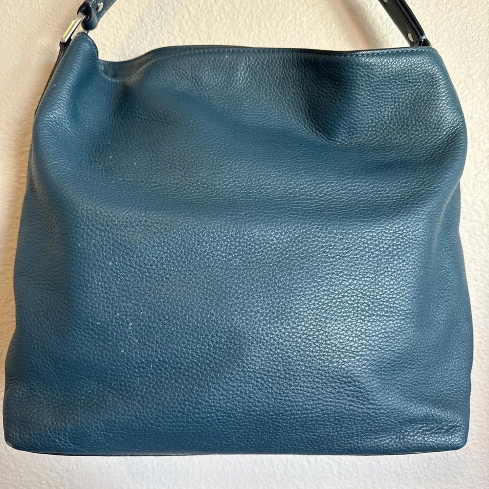 Michael Kors Evie Large Pebbled Leather Hobo Bag Silver‎ Tone Hardware-READ